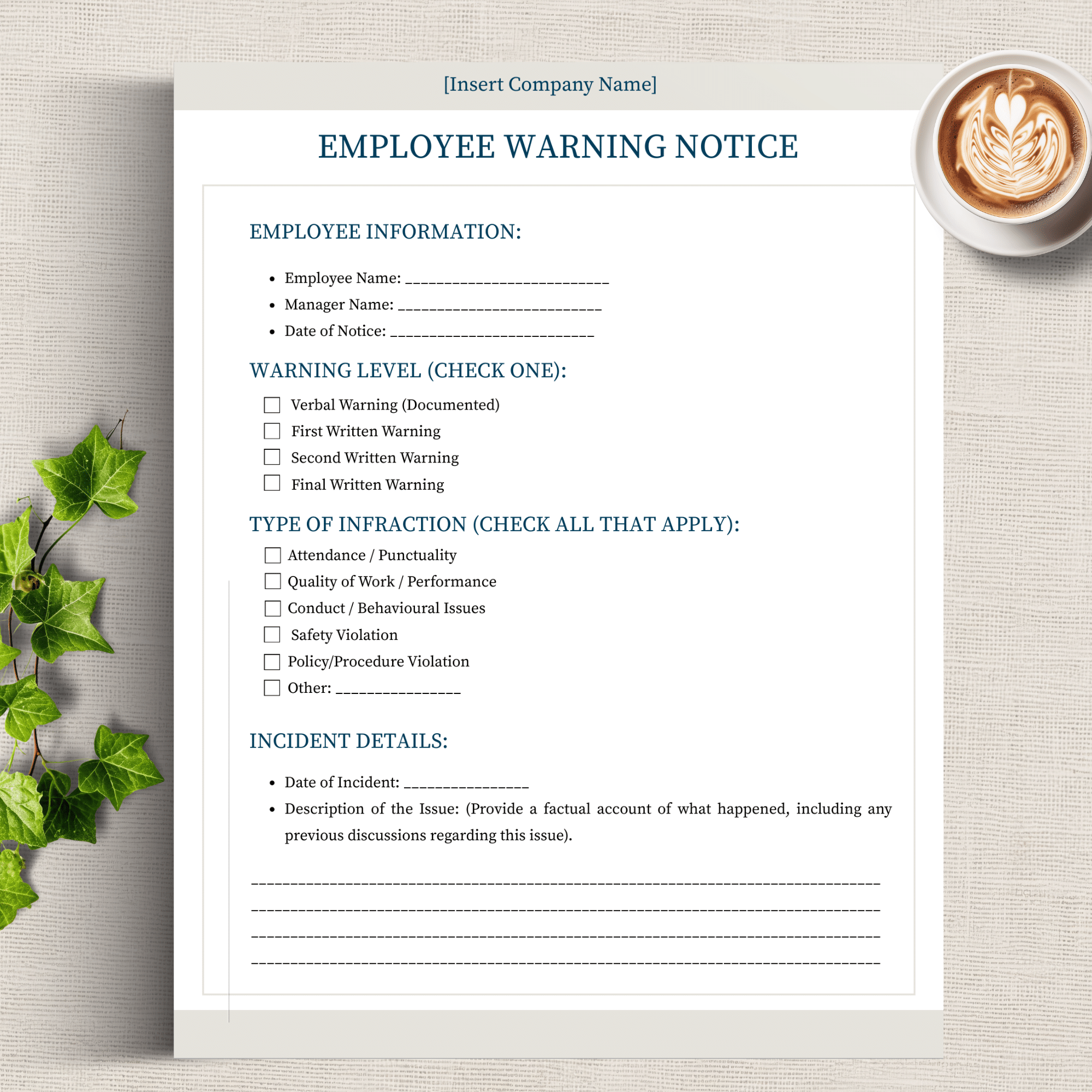 Employee Warning Notice Template - Image 2