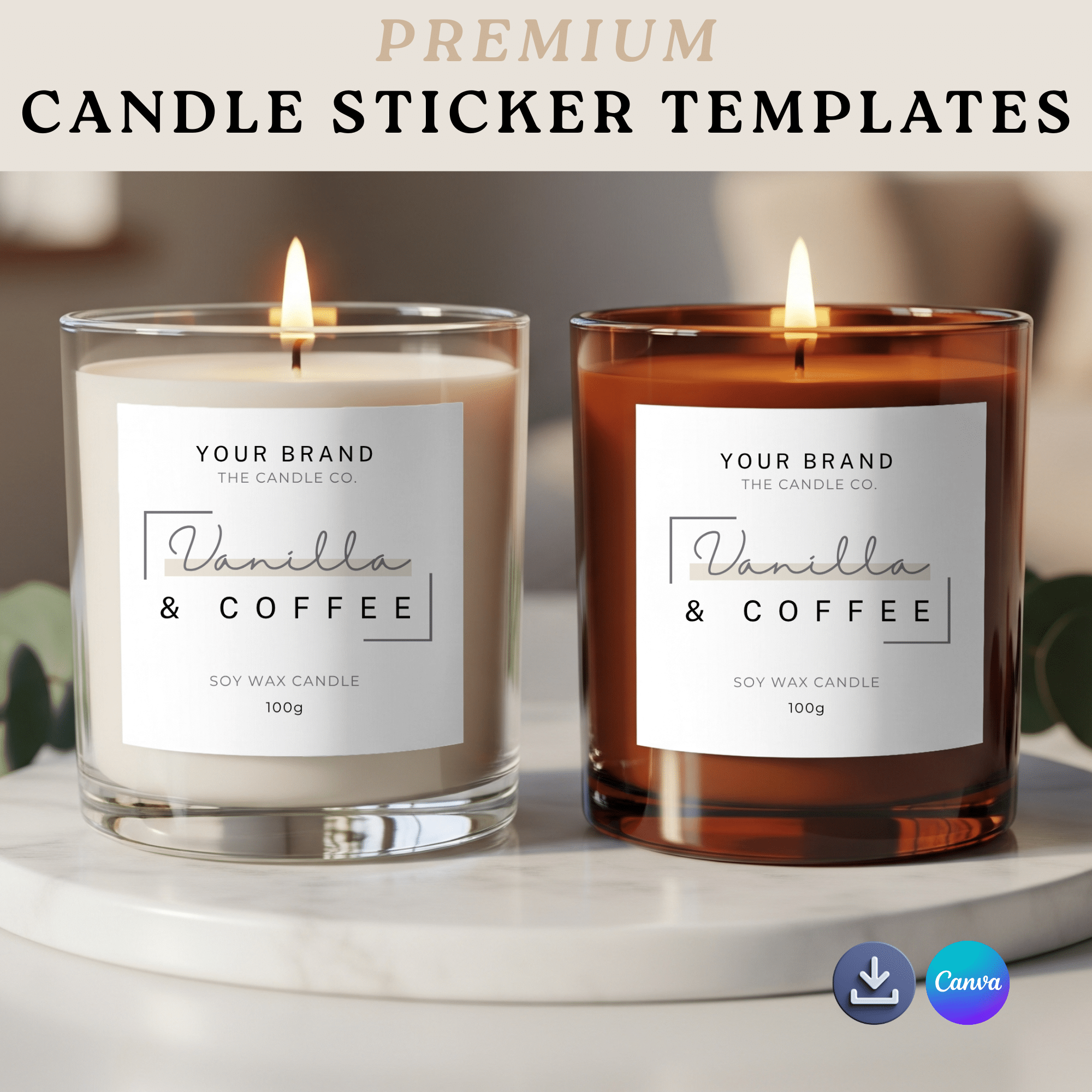 stickers labels for candles